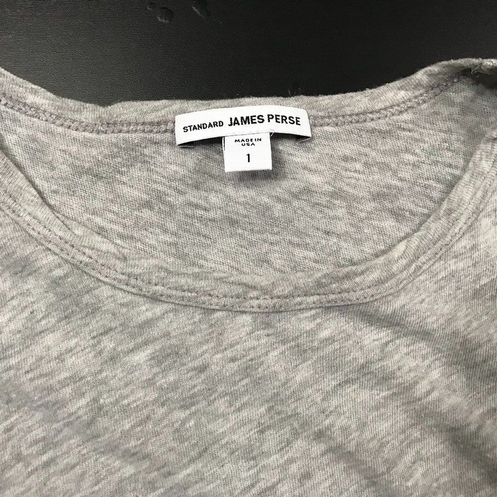 James Perse Basic Solid Heather Gray Crewneck T-S… - image 2